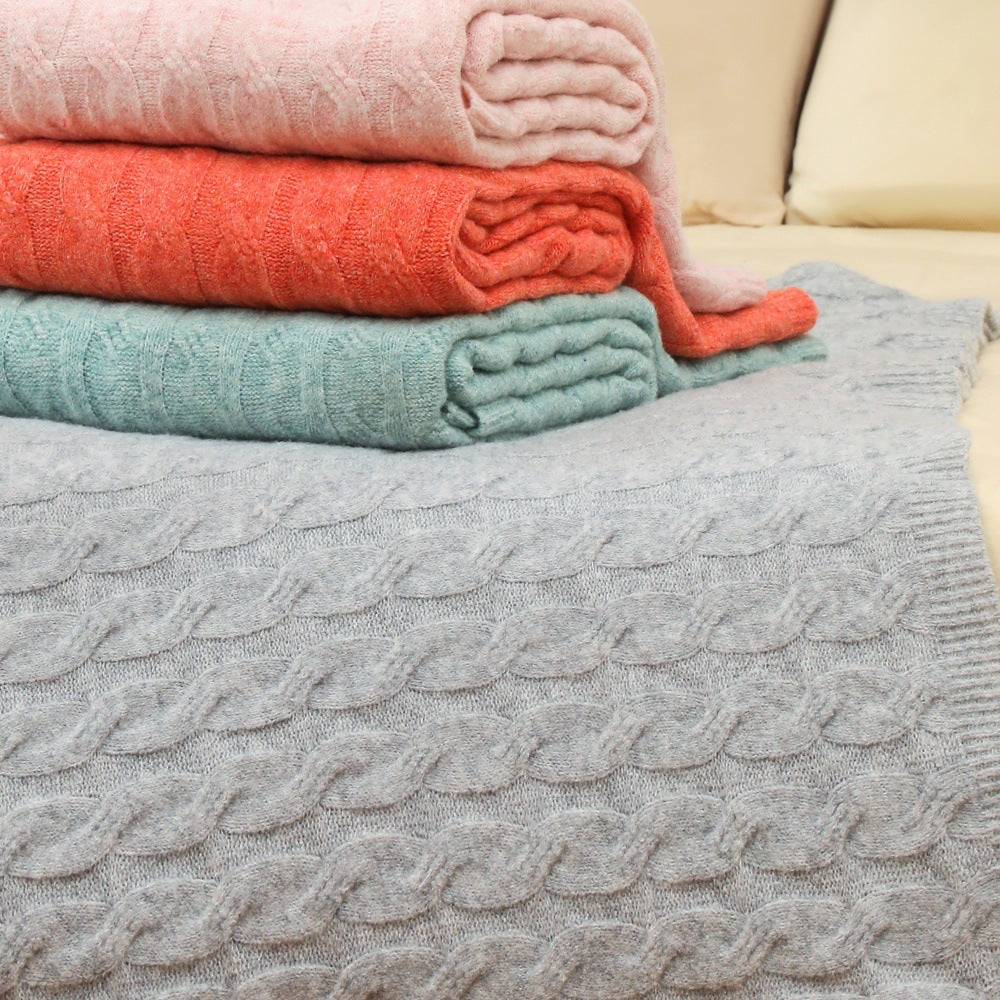Cosycombe™ Cable Knit Throw Blanket, Lightweight Warmth Without Bulk