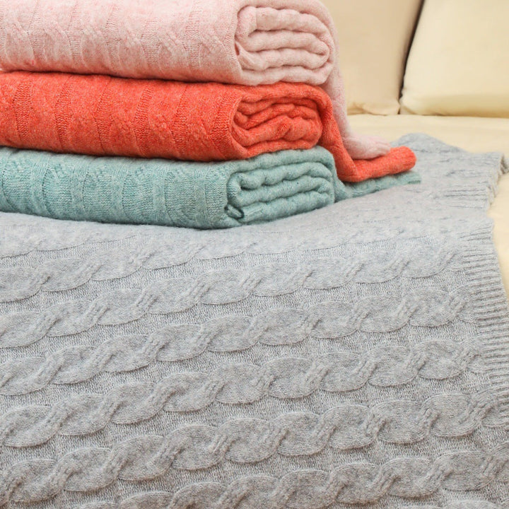 Cosycombe™ Cable Knit Throw Blanket, Lightweight Warmth Without Bulk