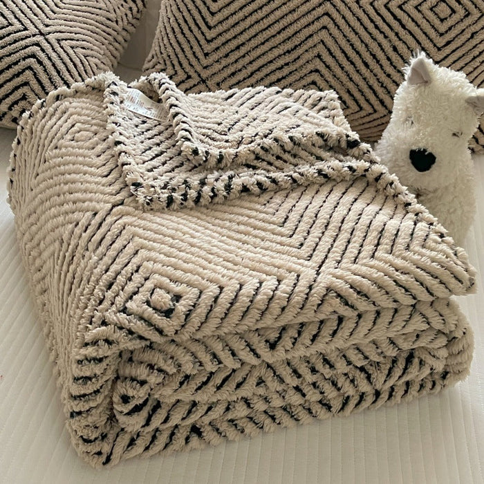 Cosycombe™ Geometric Throw Blanket for Sofa and Bed, Ultra-Soft