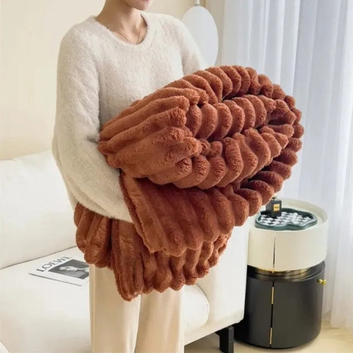 Cosycombe™ Ribbed Plush Throw Blanket with a Soft, Cloud-Like Feel