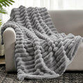 Cosycombe™ Ribbed Plush Throw Blanket with a Soft, Cloud-Like Feel