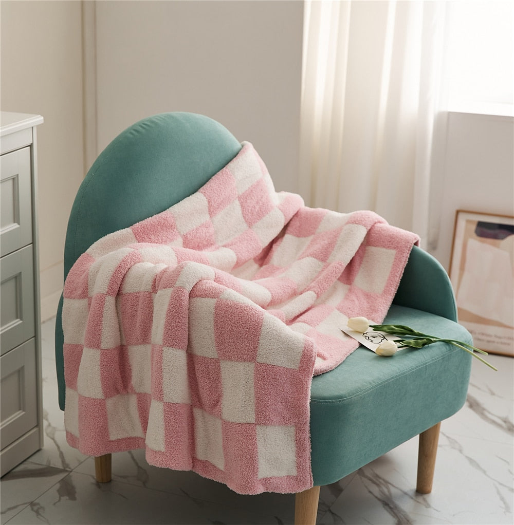 Cosycombe™ Colourful Checkerboard Throw Blanket for Sofa and Bed