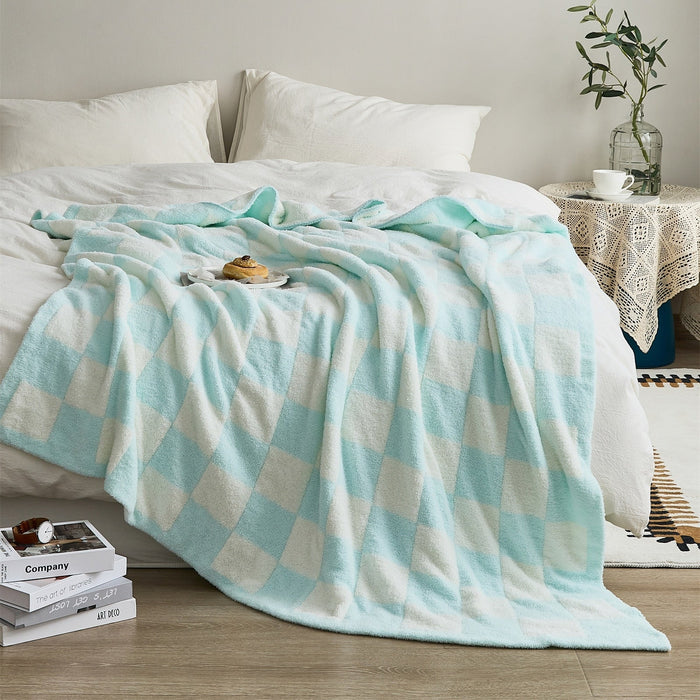 Cosycombe™ Colourful Checkerboard Throw Blanket for Sofa and Bed