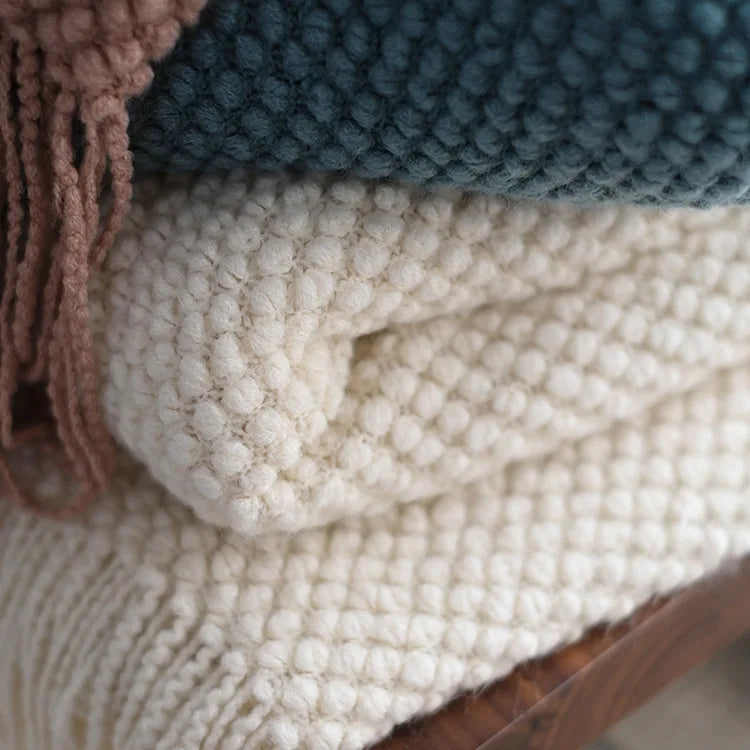 Cosycombe™ Cream White Wool Blanket for Cosy Evenings All Year