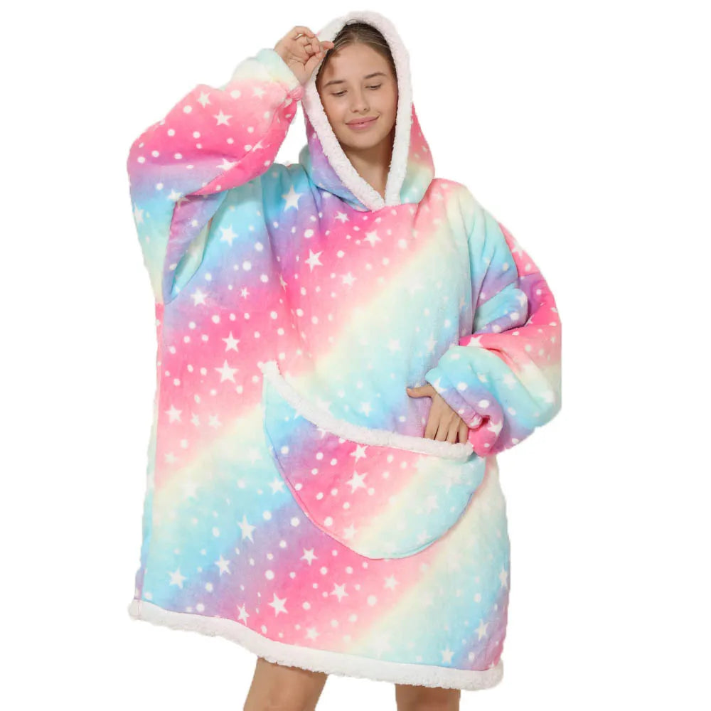 Cosycombe™ Oversized Fleece Blanket Hoodie with Hood and Big Pockets