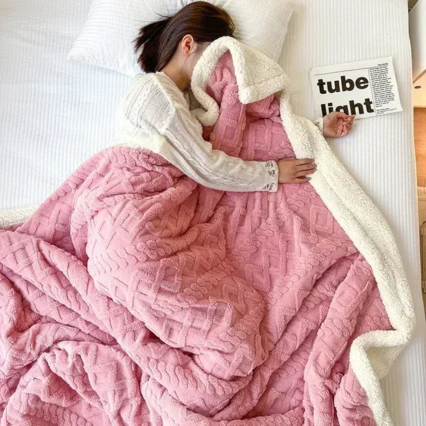 Cosycombe™ Reversible Sherpa Fleece Blanket, Warm Without the Weight