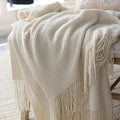 Cosycombe™ Cream White Wool Blanket for Cosy Evenings All Year