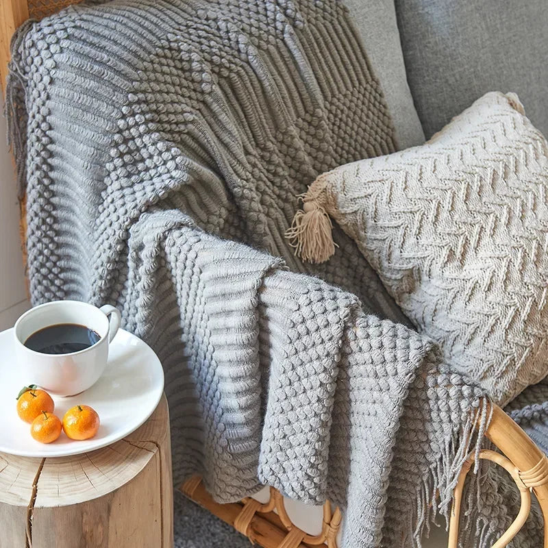 Cosycombe™ Chunky Knit Throw Blanket with Soft Cashmere-Feel Touch