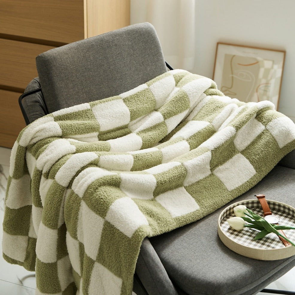 Cosycombe™ Colourful Checkerboard Throw Blanket for Sofa and Bed