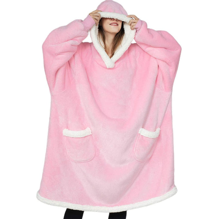 Cosycombe™ Fluffy Fleece Blanket with Sleeves for Women – Hands-Free Cosy