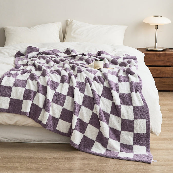 Cosycombe™ Colourful Checkerboard Throw Blanket for Sofa and Bed