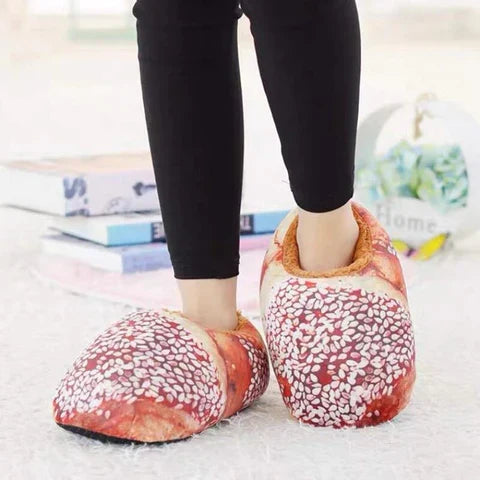 Cosycombe™ Toast Bread Winter Slippers with Fleece Lining and Ankle Cuff