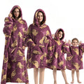 Cosycombe™ Oversized Hoodie Blanket with Pumpkin Print, Fleece and Flannel