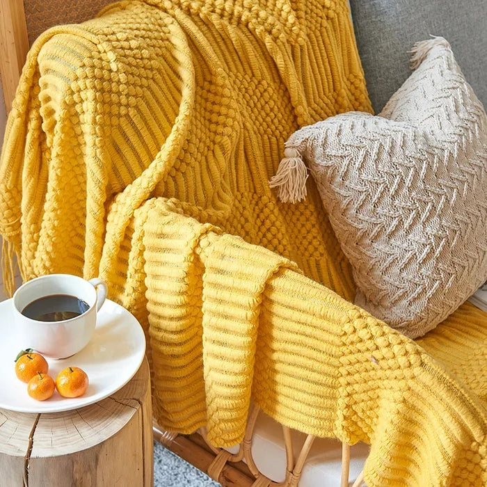 Cosycombe™ Chunky Knit Throw Blanket with Soft Cashmere-Feel Touch