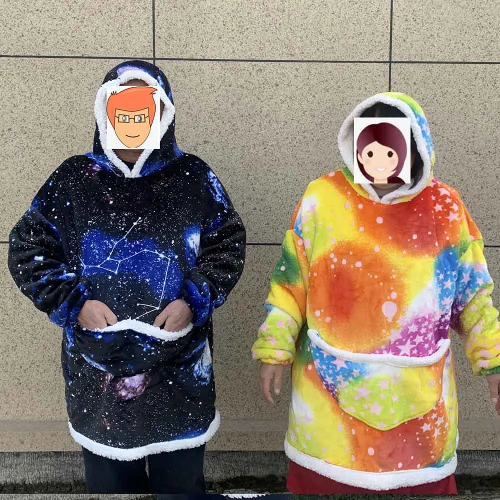 Cosycombe™ Oversized Fleece Blanket Hoodie with Hood and Big Pockets