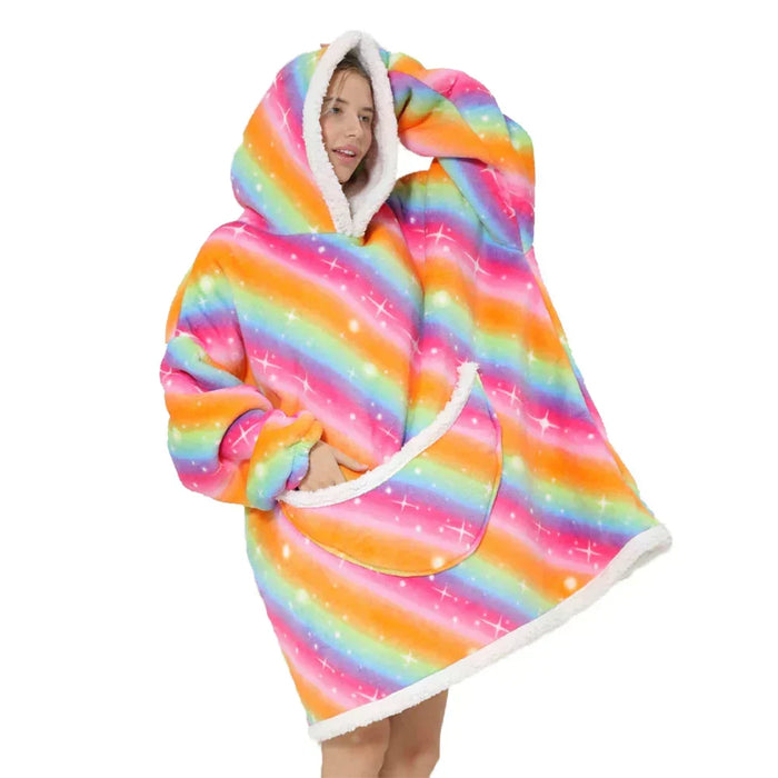 Cosycombe™ Oversized Fleece Blanket Hoodie with Hood and Big Pockets