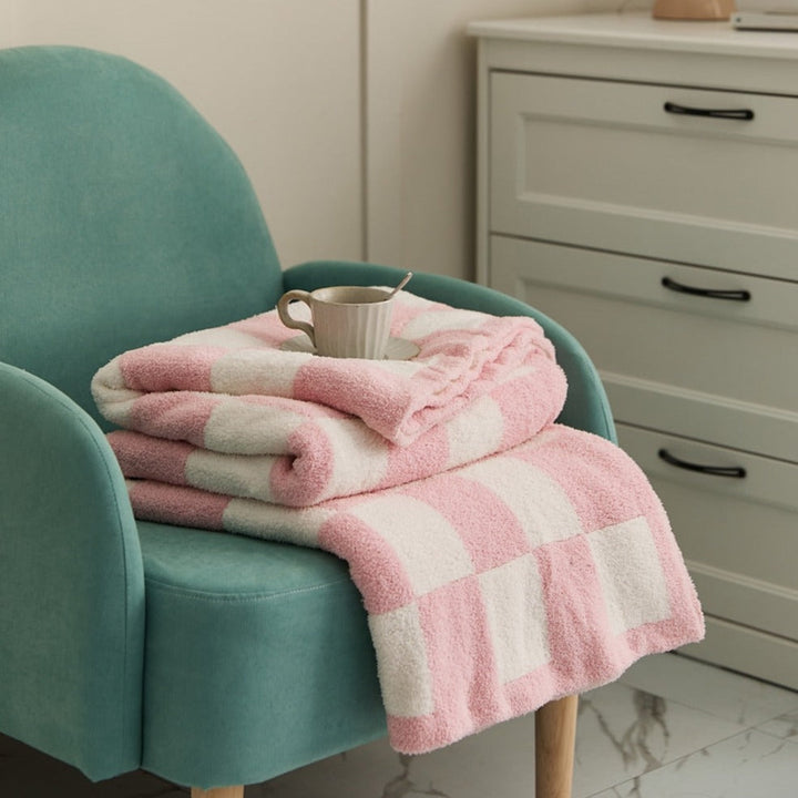 Cosycombe™ Colourful Checkerboard Throw Blanket for Sofa and Bed