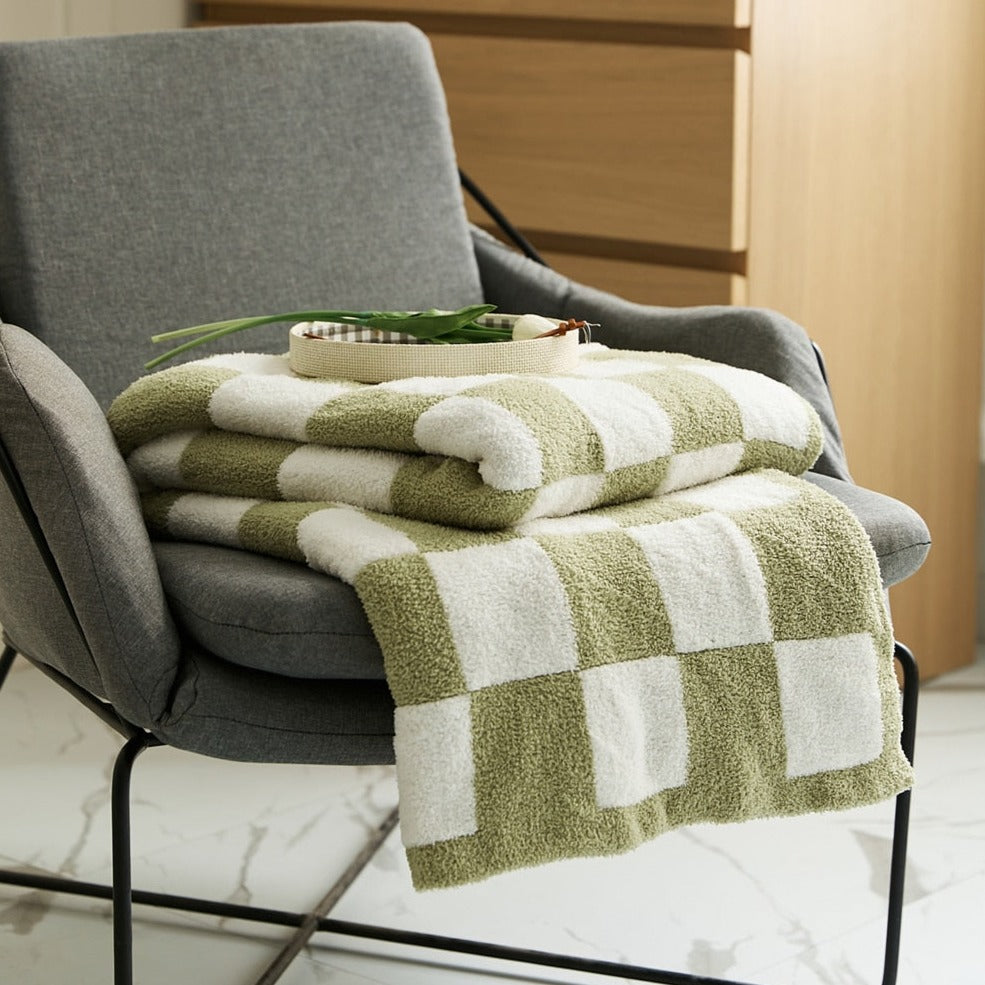 Cosycombe™ Colourful Checkerboard Throw Blanket for Sofa and Bed
