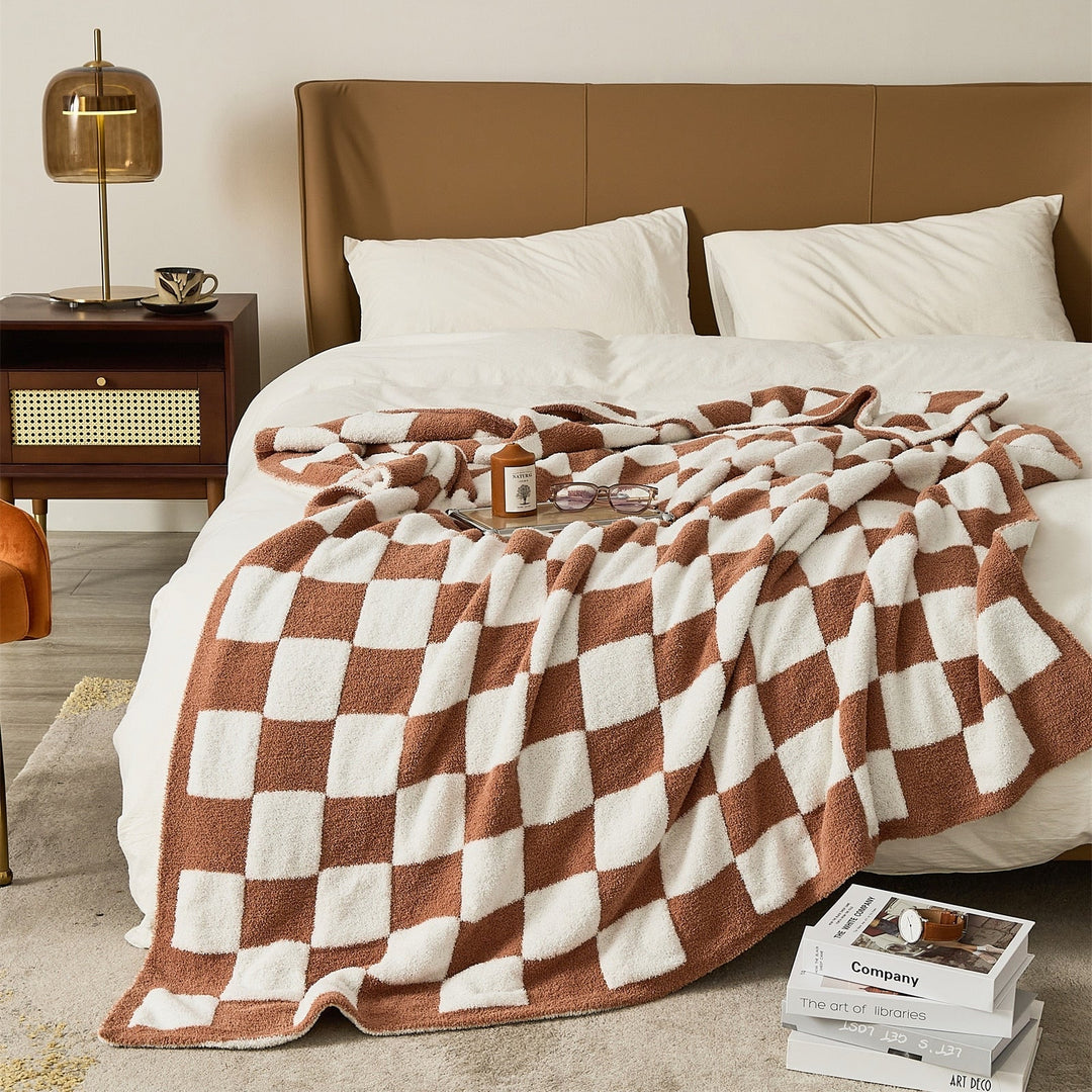 Cosycombe™ Colourful Checkerboard Throw Blanket for Sofa and Bed