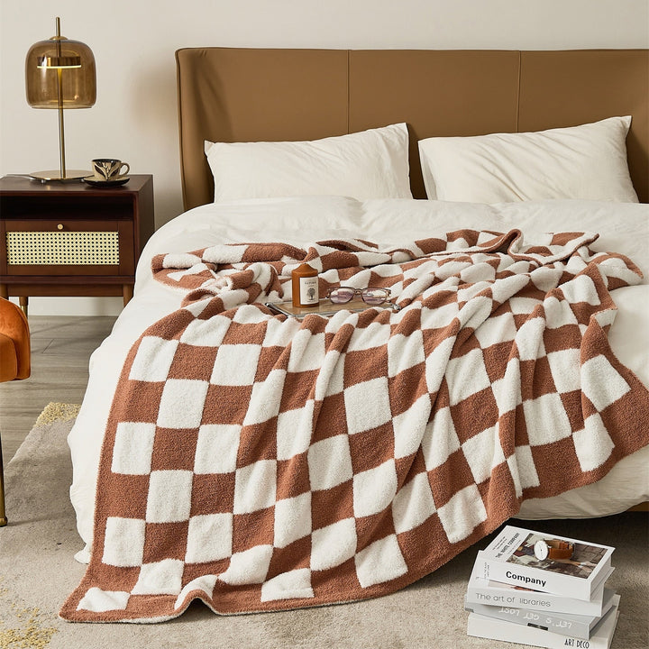 Cosycombe™ Colourful Checkerboard Throw Blanket for Sofa and Bed