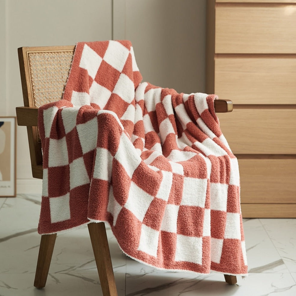 Cosycombe™ Colourful Checkerboard Throw Blanket for Sofa and Bed