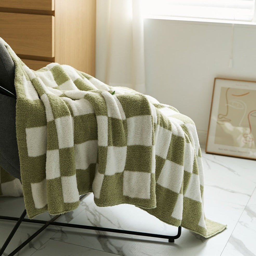 Cosycombe™ Colourful Checkerboard Throw Blanket for Sofa and Bed