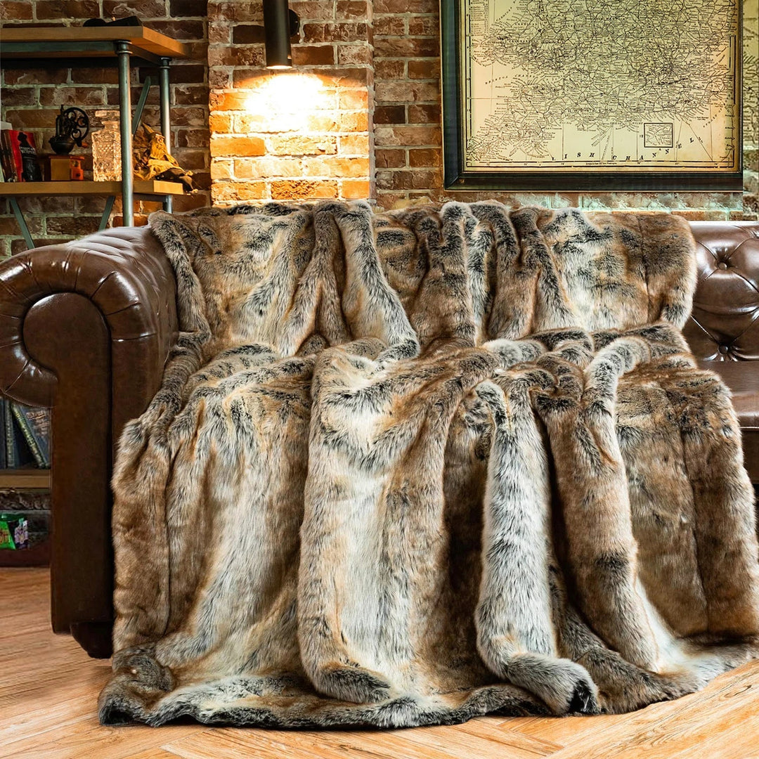 Cosycombe™ Plush Faux Fur Throw Blanket for Sofa and Bedroom, Extra Warm