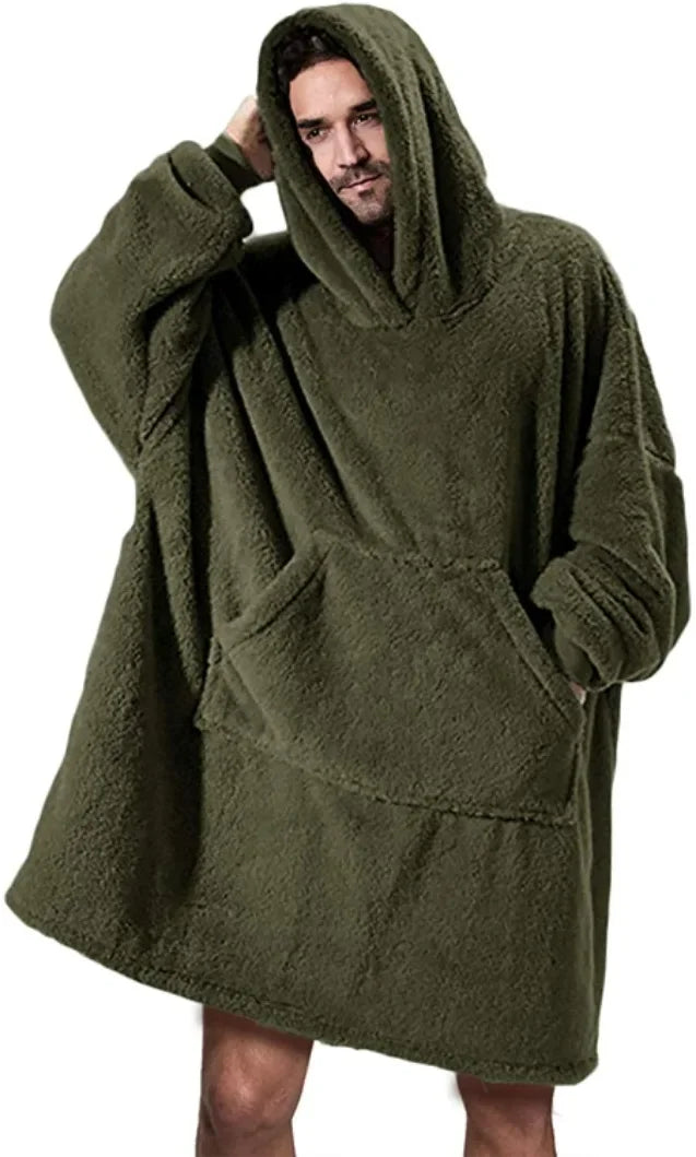 Cosycombe™ Oversized Flannel Blanket Hoodie with Long Sleeves, Unisex