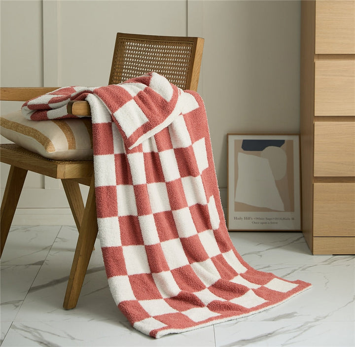 Cosycombe™ Colourful Checkerboard Throw Blanket for Sofa and Bed