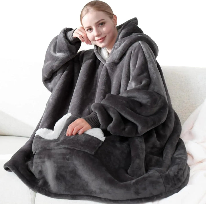 Cosycombe™ Oversized Giant Hoodie Blanket in Thick Brushed Fleece