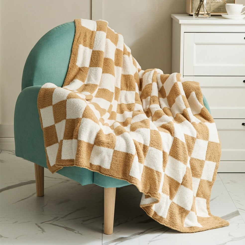 Cosycombe™ Colourful Checkerboard Throw Blanket for Sofa and Bed