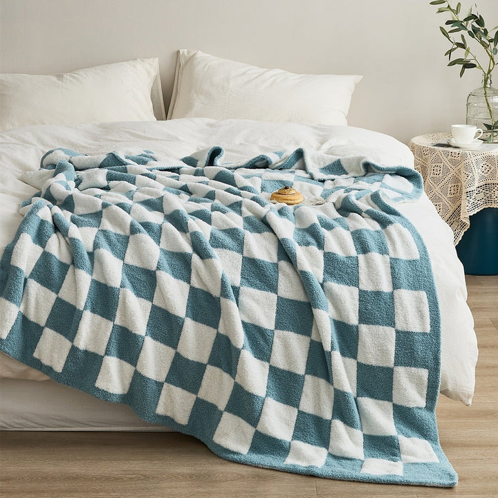 Cosycombe™ Colourful Checkerboard Throw Blanket for Sofa and Bed
