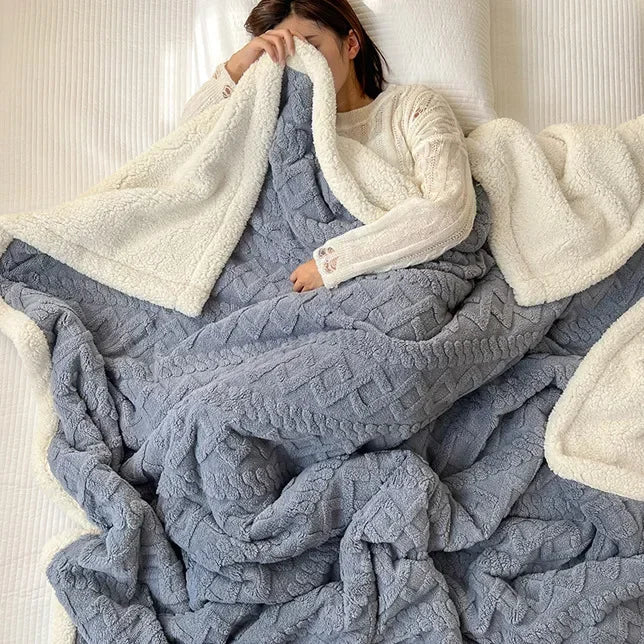 Cosycombe™ Reversible Sherpa Fleece Blanket, Warm Without the Weight