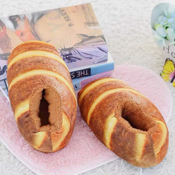 Cosycombe™ Toast Bread Winter Slippers with Fleece Lining and Ankle Cuff