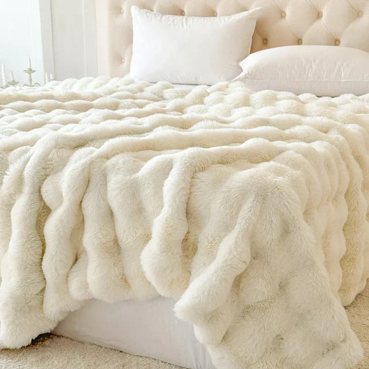 Cosycombe™ Double Layer Faux Rabbit Fur Blanket, Extra Thick and Plush