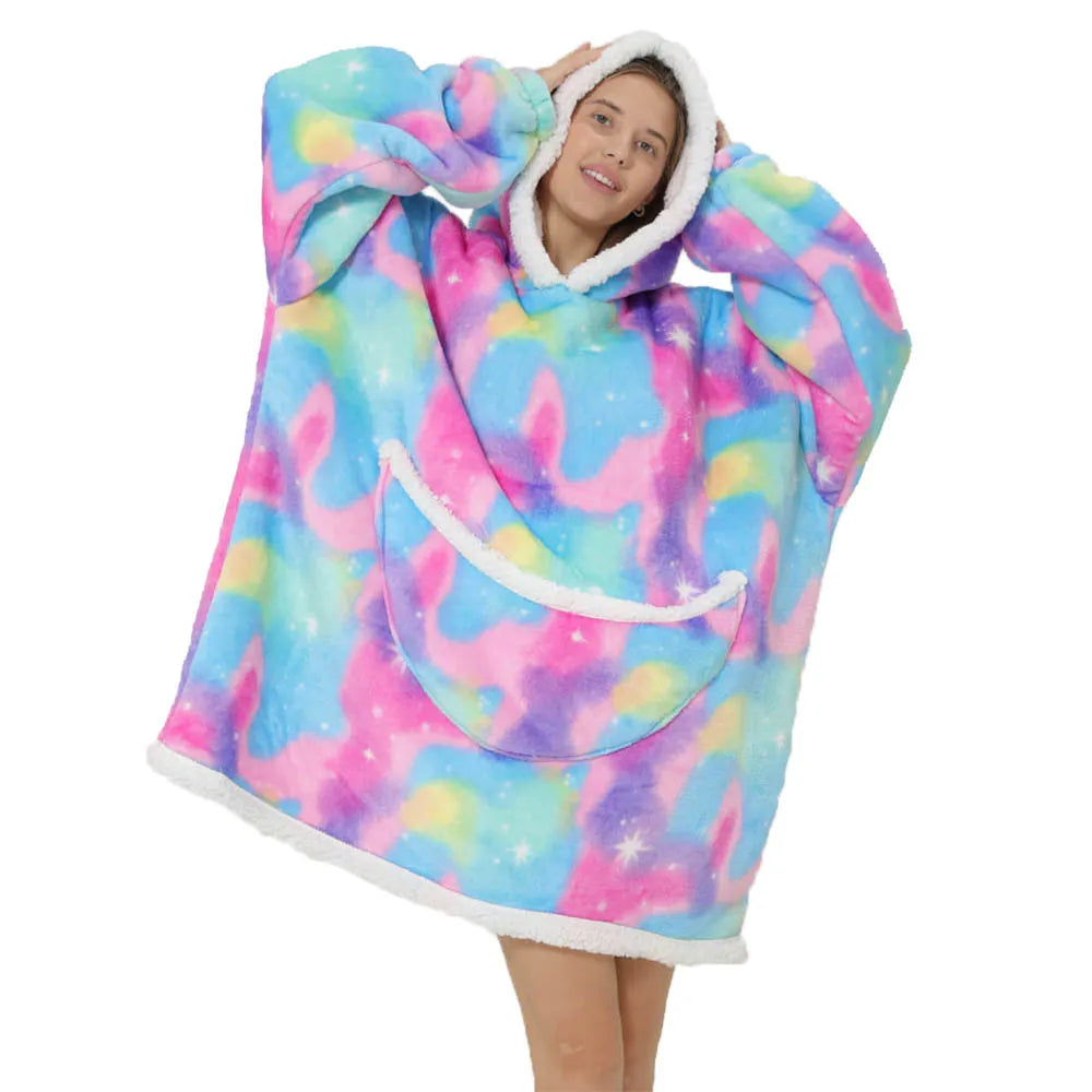 Cosycombe™ Oversized Fleece Blanket Hoodie with Hood and Big Pockets