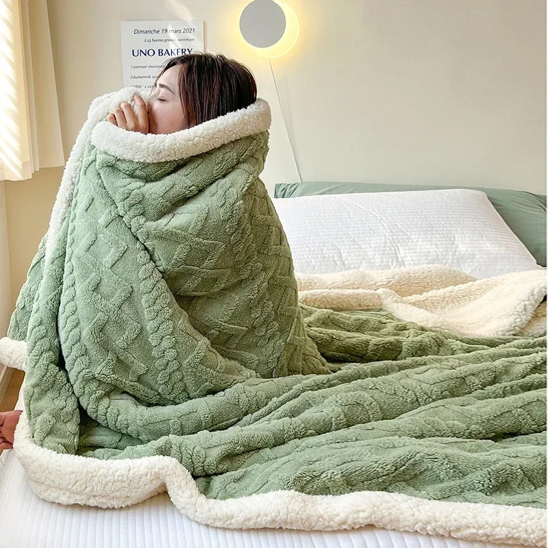 Cosycombe™ Reversible Sherpa Fleece Blanket, Warm Without the Weight