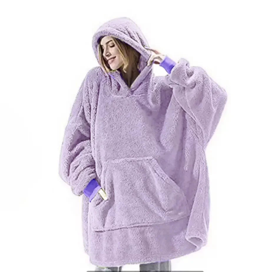 Cosycombe™ Oversized Flannel Blanket Hoodie with Long Sleeves, Unisex