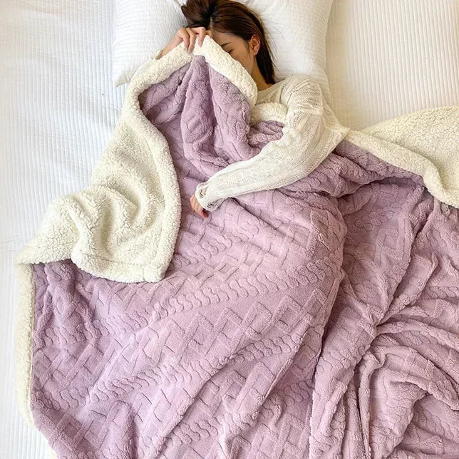 Cosycombe™ Reversible Sherpa Fleece Blanket, Warm Without the Weight