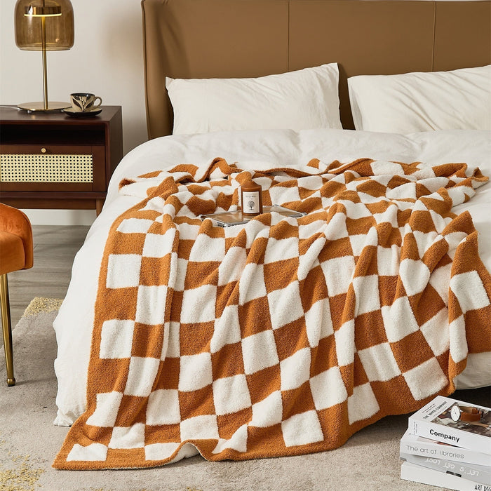 Cosycombe™ Colourful Checkerboard Throw Blanket for Sofa and Bed