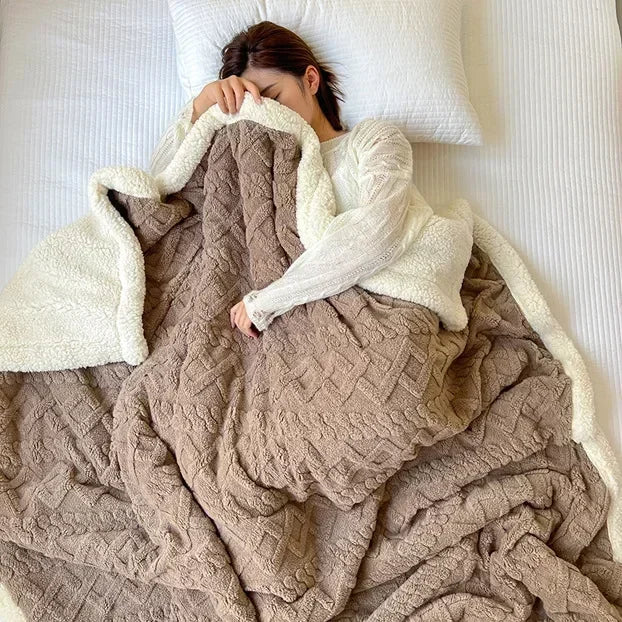 Cosycombe™ Reversible Sherpa Fleece Blanket, Warm Without the Weight