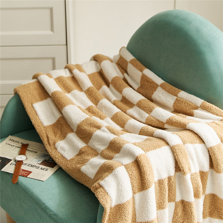 Cosycombe™ Colourful Checkerboard Throw Blanket for Sofa and Bed