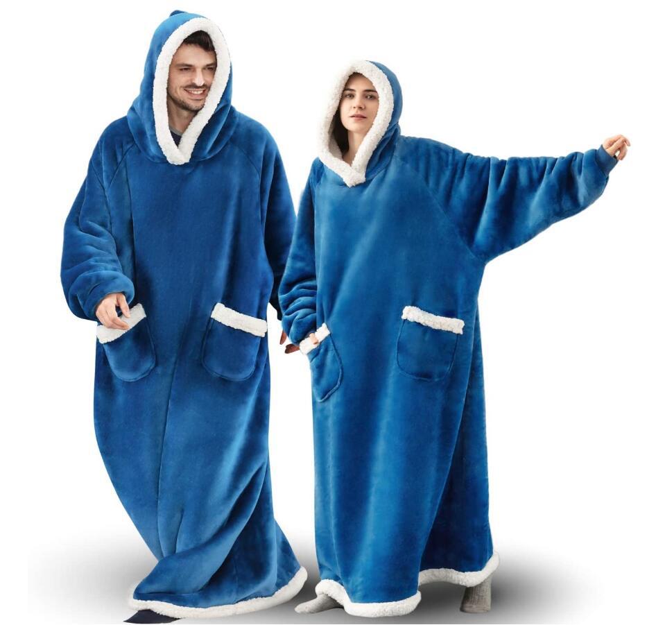 Cosycombe™ Extra-Long Hooded Snuggle Blanket with Sleeves – Unisex