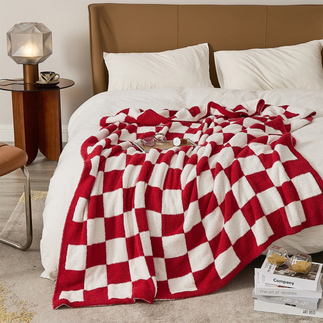 Cosycombe™ Colourful Checkerboard Throw Blanket for Sofa and Bed