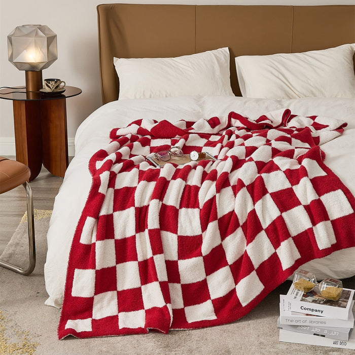 Cosycombe™ Colourful Checkerboard Throw Blanket for Sofa and Bed
