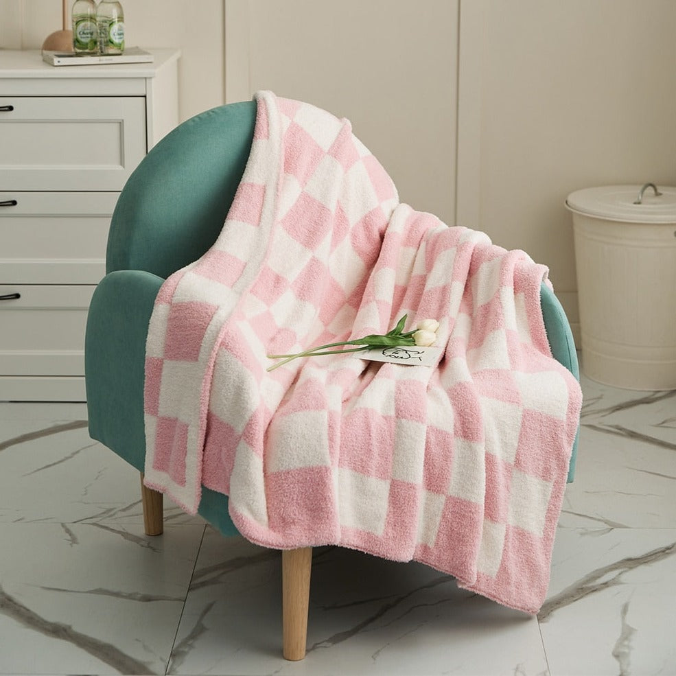 Cosycombe™ Colourful Checkerboard Throw Blanket for Sofa and Bed