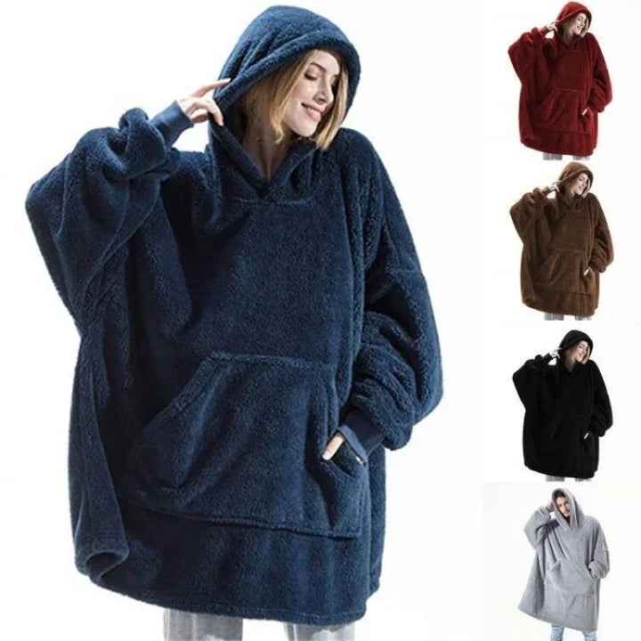 Cosycombe™ Oversized Flannel Blanket Hoodie with Long Sleeves, Unisex