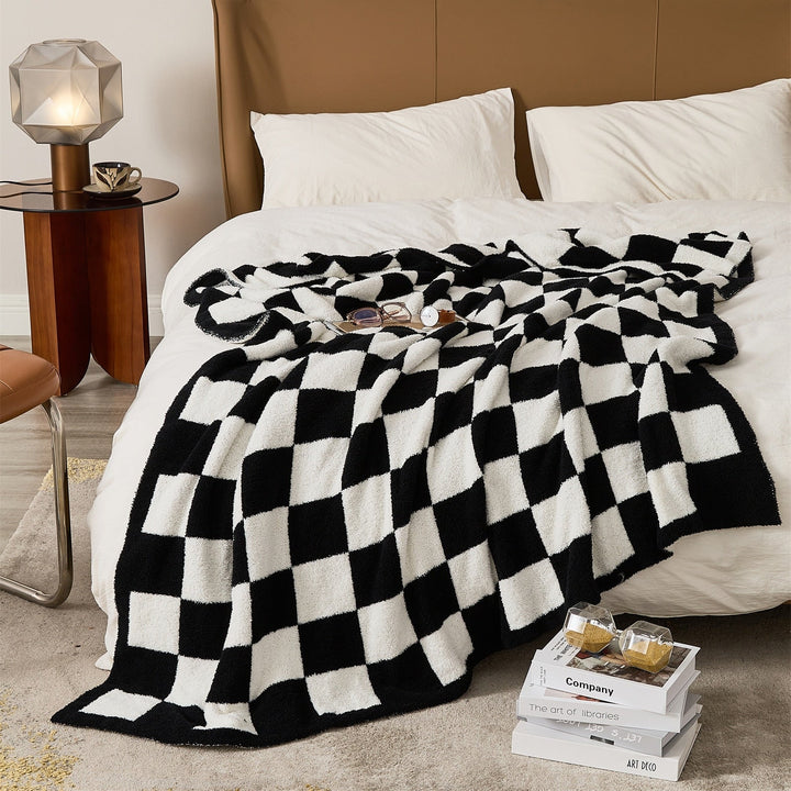 Cosycombe™ Colourful Checkerboard Throw Blanket for Sofa and Bed