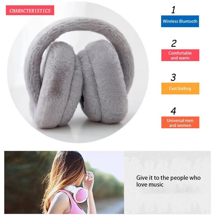 Cosycombe™ Wireless Plush Earmuff Headphones with Bluetooth 5.2