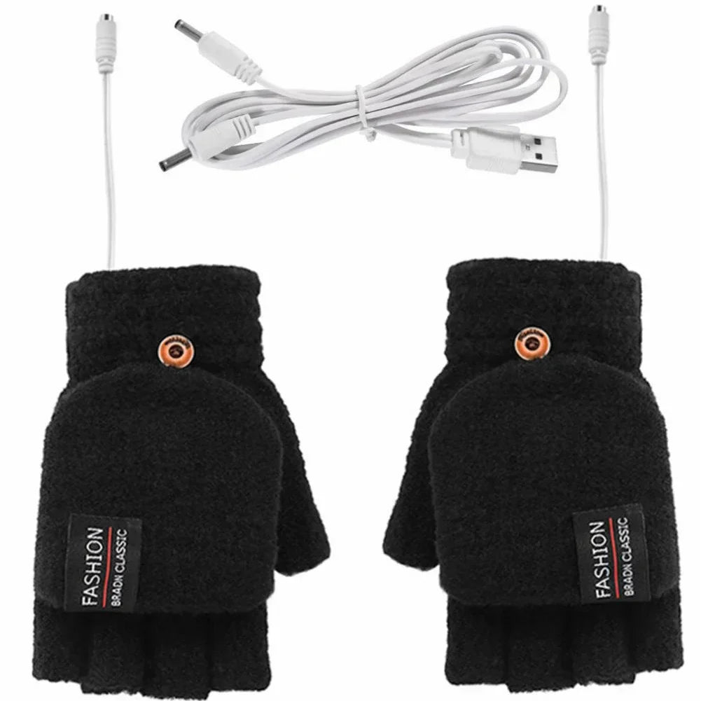 Cosycombe™ USB Rechargeable Heated Knit Gloves with 3 Heat Settings